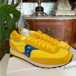 Saucony Originals Jazz Vintage Sneakers Yellow/Blue – Women’s Size 9 (EU 40)